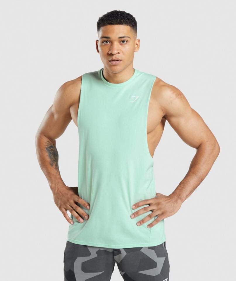 Men\'s Gymshark Critical Drop Arm Tanks Mint | CA 186N5A